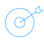 Bullseye with arrow in center icon representing accurate results